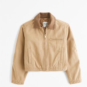 NWT Abercrombie Cropped Twill Workwear Jacket Size Large